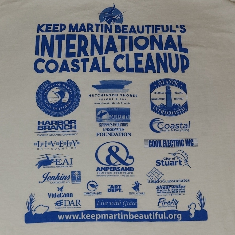 Gildan Unisex White Short Sleeve Tshirt Blue Martin County Coastal Florida XL - Picture 9 of 9